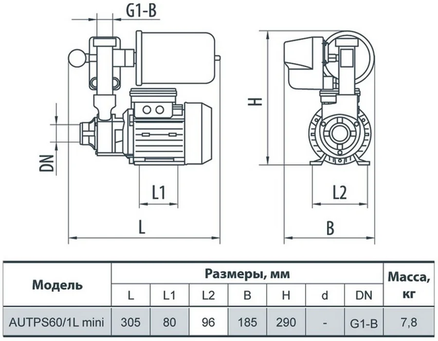 Насосная станция Насосы+ AUTPS 60/1L mini - фото 2