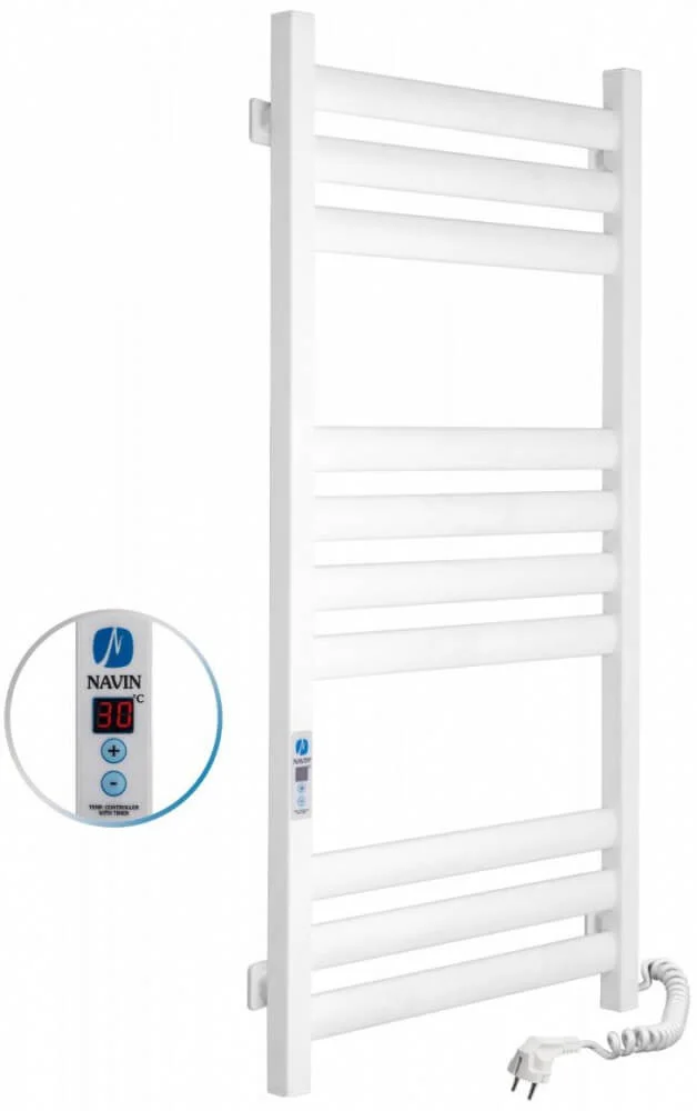 Рушникосушка електрична Navin Ellipse 500 х 1000 Digital білий оксамит