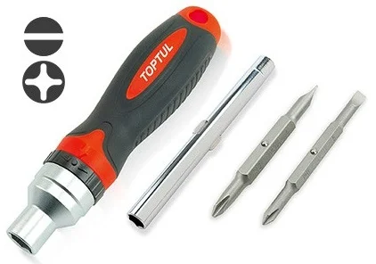 Викрутка бітотримач з тріскачкою 7-в-1 Toptul (GAAR0402)