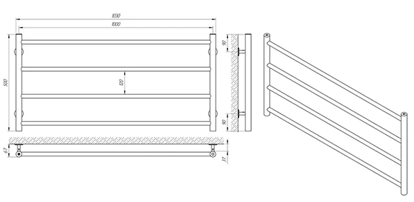 Рушникосушка Laris Горизонт П4 1000 х 500