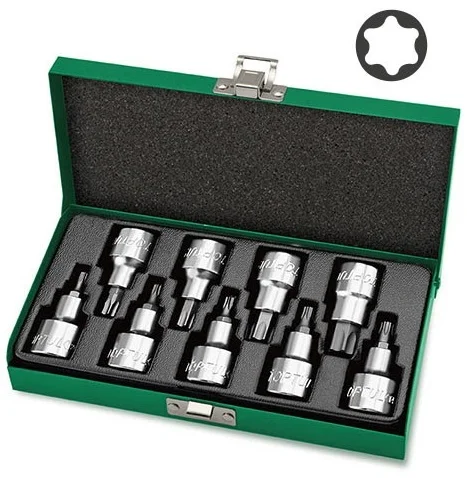 Набір біт впресованих в головку 1/2" L=55мм TORX T20-T60 9од. Toptul (GAAD0903)