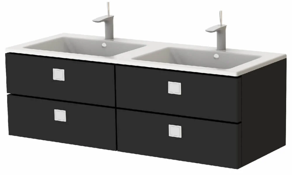 Тумба Botticelli Rimini Rm-130d з умивальником Marlen-1300d Чорний