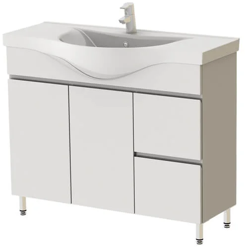 Тумба Ювента Моніка М5-100 з умивальником Vittoria 100 Білий