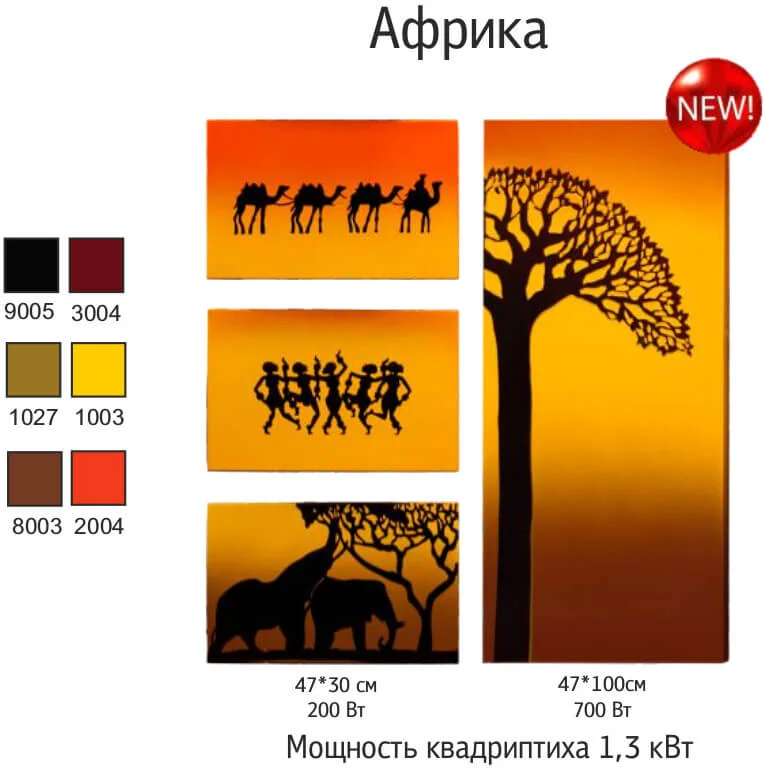 Інфрачервона панель UDEN-S квадриптих африка