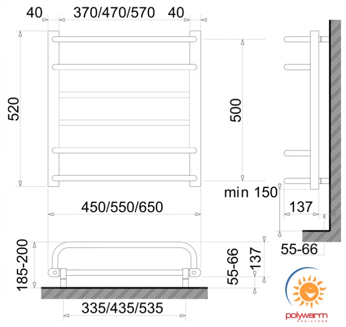 Рушникосушка Polywarm Afla Sensor ED 6/55 Wi-Fi