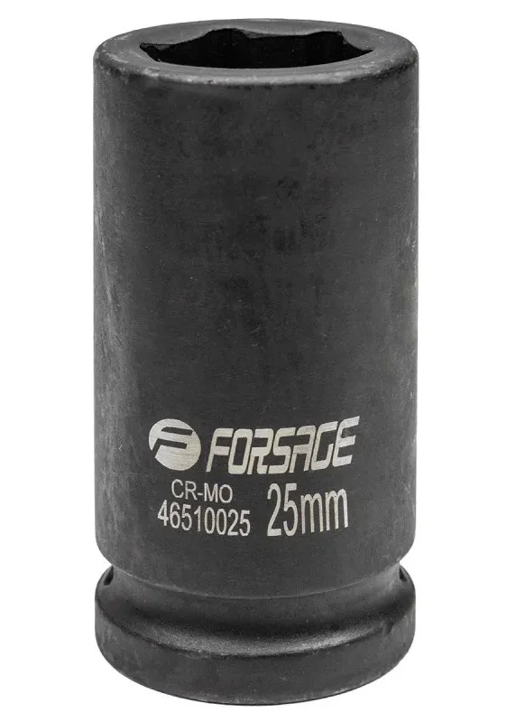 Ударна глибока торцева головка 6-гранна 25 мм 3/4" Forsage (F-46510025)
