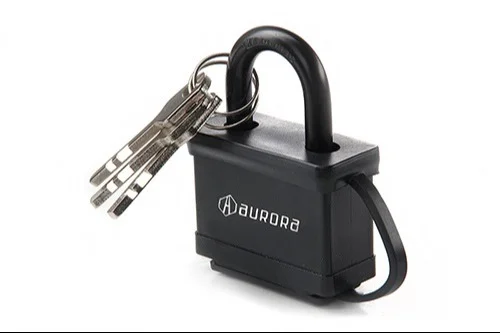Замок навісний Extra прогумований (вологостійкий) 65x47x22мм, дисковий (фінський) ключ Aurora (840056)