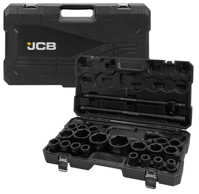 Набір 6-гранних та 12-гранних ударних головок 3/4", 1" 26 предметів JCB Tools JCB-68262-5MPB
