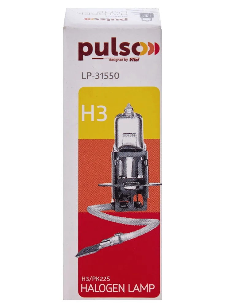 Лампа галогенная H3/PK22S 12v55w clear/c/box Pulso (LP-31550)