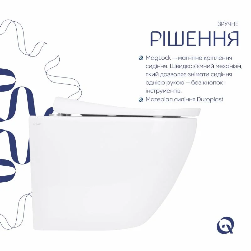 Унітаз підвісний Qtap Robin ML Ultra Quiet QTROBML26W49621 (Soft-close, MagLock) - фото 4