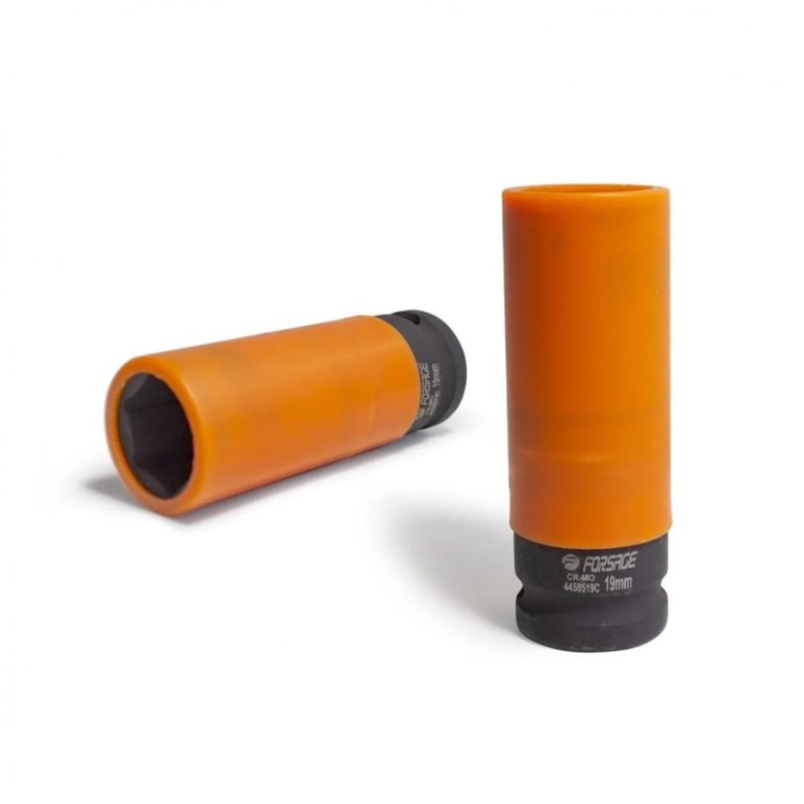 Ударна глибока торцева головка 6-гранна 19 мм 1/2" для литих дисків у захисному кожусі Forsage (F-4458519C)
