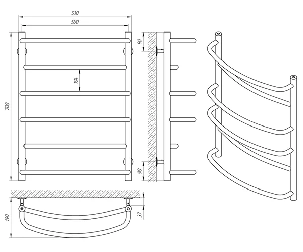 Рушникосушарка Laris Єврофлеш П6 500 x 700