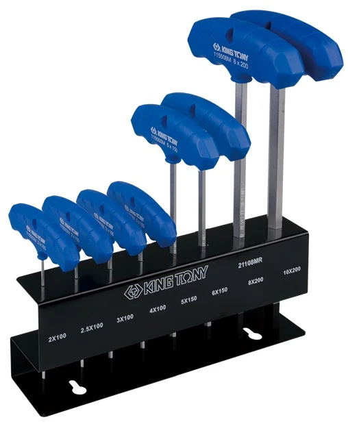 Набір Т-подібних ключів HEX 2-10 мм 8 од. King Tony (21108MR)