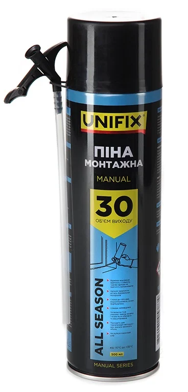 Піна монтажна ручна всесезонна Manual 30л 500мл Unifix (951284)