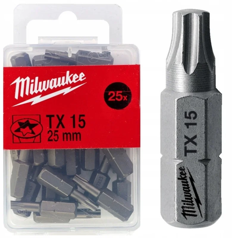 Біта Milwaukee 1/4" L25мм TX15 (25шт) (4932399595)