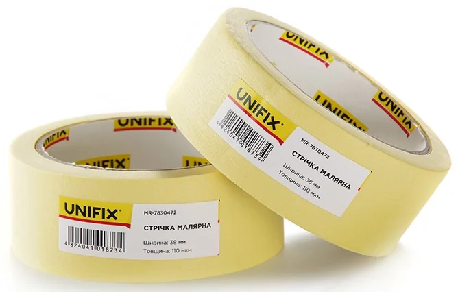 Стрічка клейка малярна 40 м 38 мм 110 мкм Unifix (MR-7830472)