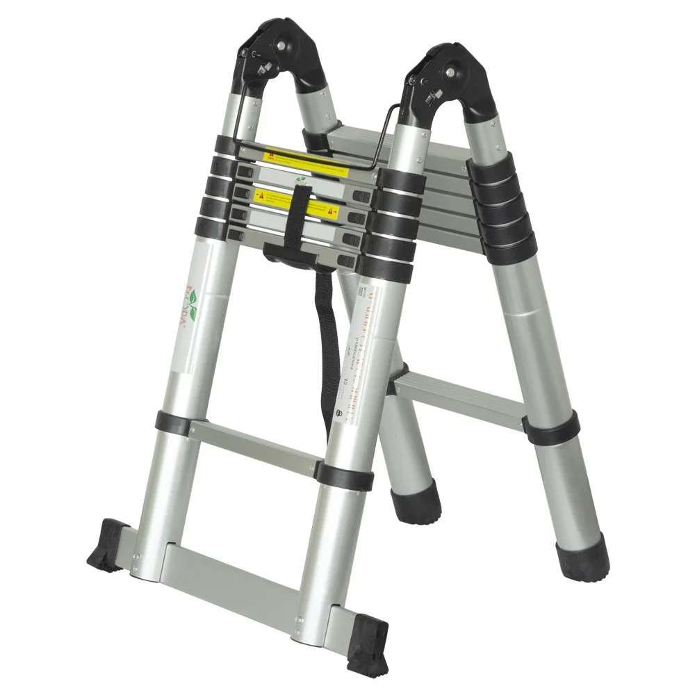 Лестница телескопическая 2×6 ступенек 3.8м FLORA