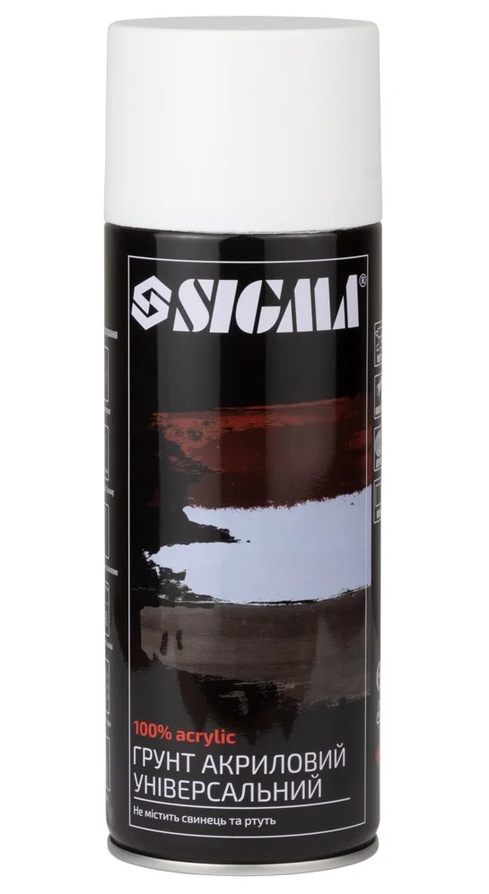 Ґрунт аерозольний акриловий RAL 9010 Білий 400мл Sigma 2737511