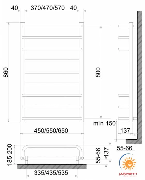 Рушникосушка Polywarm Afla ED 9/65