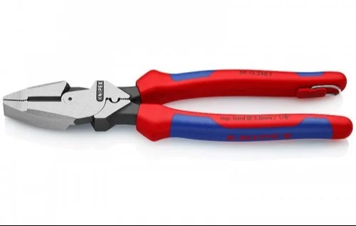 Пасатижі електромонтажника "Lineman's Pliers" зі страхувальним кріпленням Knipex L=240 мм (09 12 240 Т)