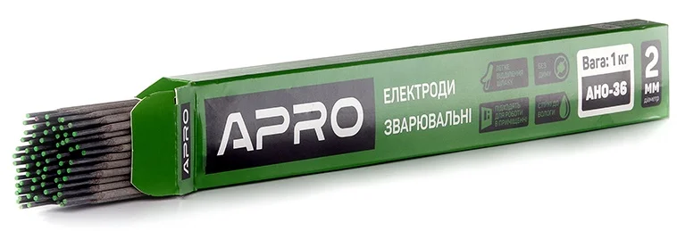 Електроди зварювальні 2мм 1кг Apro АНО-36 (699938)