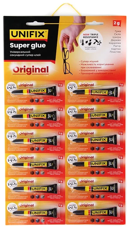 Супер клей 2г Original планшет (кратно - 12 шт.) Unifix (940001)
