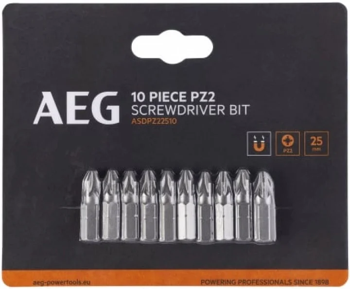 Біта PZ2 1/4" L25мм 10шт AEG ASDPZ22510 (4932479522)