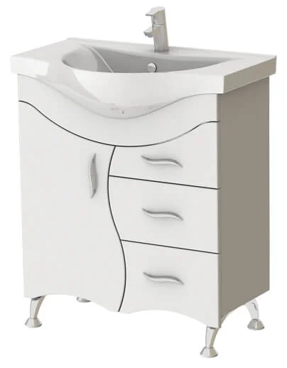 Тумба Ювента Бриз Б2-75 Б з умивальником Vittoria 75 Білий