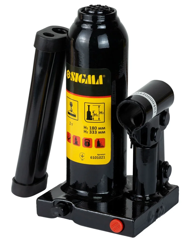 Домкрат гідравлічний пляшковий одноштоковий 2т Sigma 6101021