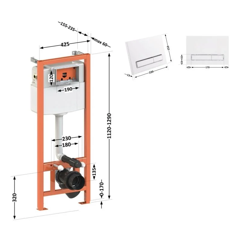 Інсталяція для унітаза Qtap Nest ST QT0133M425M08V1384W - фото 2