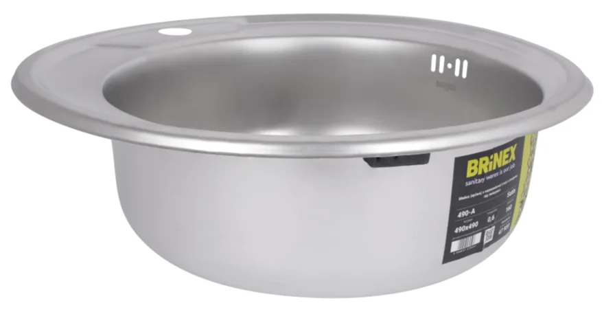 Кухонна мийка Brinex 490-A (satin) 0,6 мм