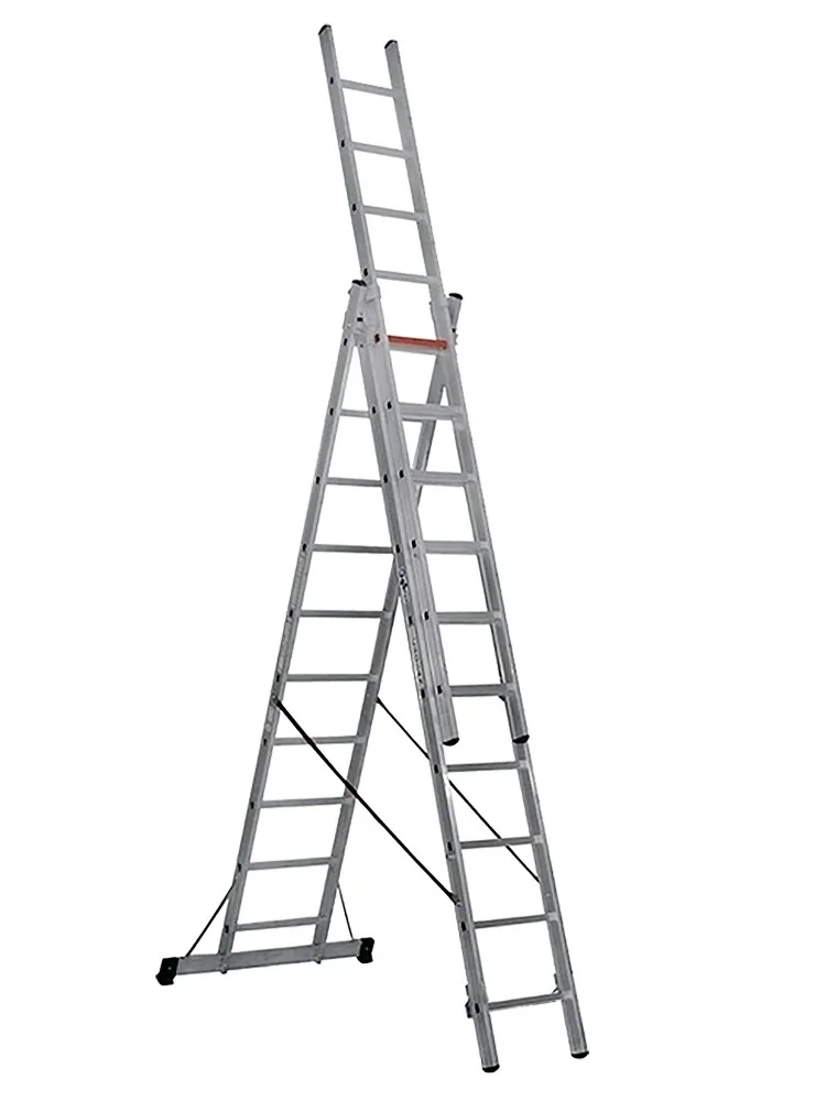 Лестница раскладная Pro FLORA 3х9 ступенек 5.93м