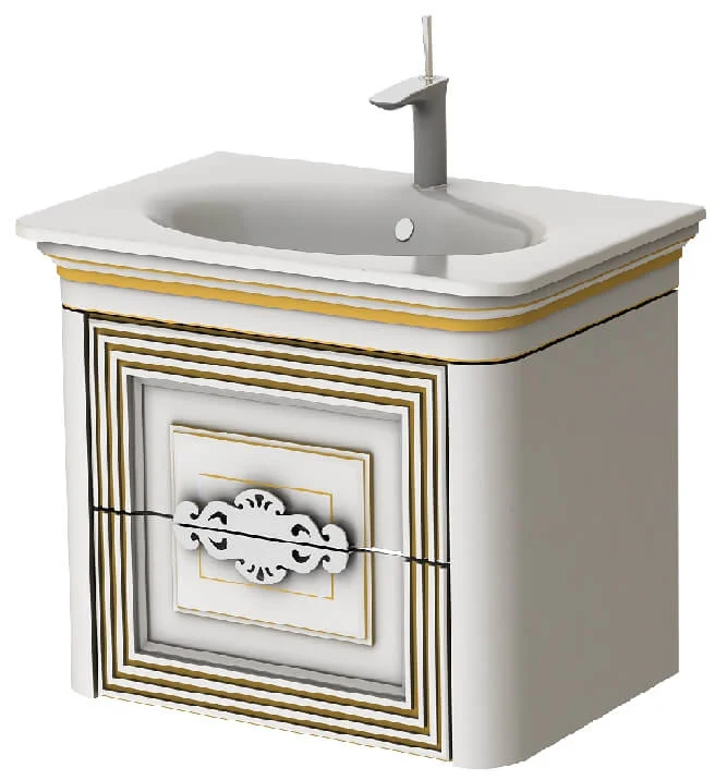 Тумба Botticelli TREVISO T-80 з умивальником Stella-80 Білий мідь