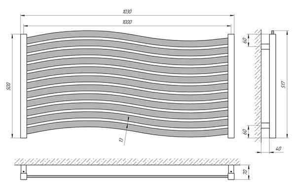 Рушникосушка Laris Серфінг П11 500 х 1000