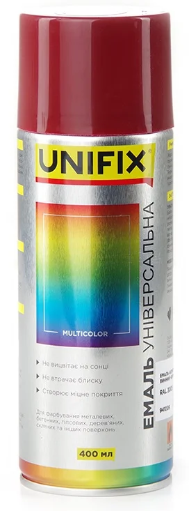 Емаль акрилова універсальна RAL 3005 Винний червоний глянець 400мл Unifix (941009)