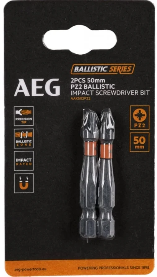 Біта ударна PZ2 1/4" L50мм 2шт AEG AAK502PZ2 (4932479166)