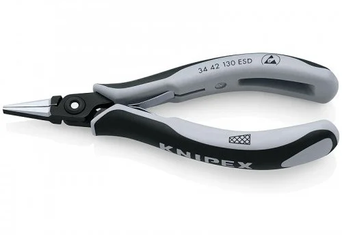 Прецизійні плоскогубці захватні для електроніки антистатичні Knipex L=130 мм (34 42 130 ESD)