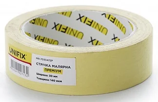 Стрічка клейка малярна 40 м 30 мм 140 мкм Unifix преміум (MR-7030472P)