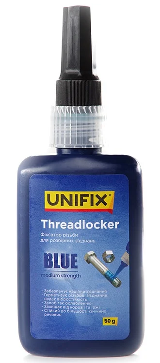 Фіксатор різьби для розбірних з'єднань синій 50 г Unifix (940024)