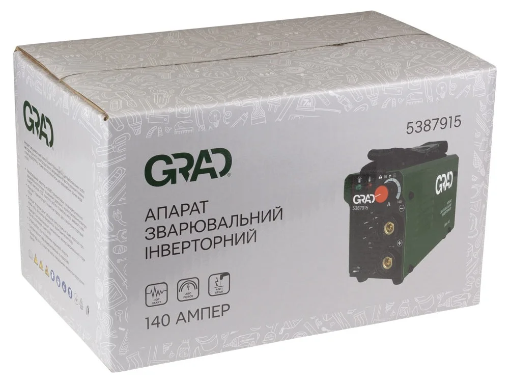 Зварювальний інвертор Grad ММА-140А (5387915)
