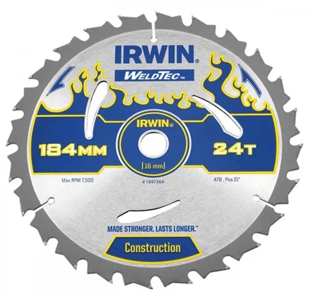 Диск пильний Irwin Weldtec CSB 184мм/24T AR16 (1897369)