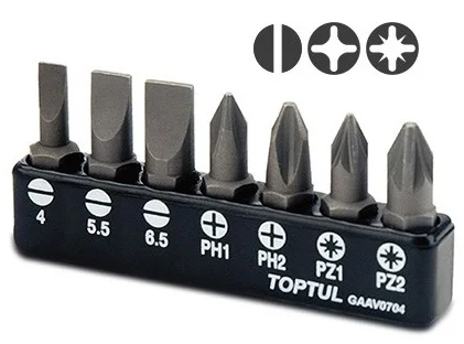 Набір біт 1/4" 7 од. Toptul (GAAV0704)