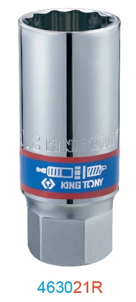 Головка свічкова King Tony 1/2" 20.8мм 12-гранна з гумкою (463021R)