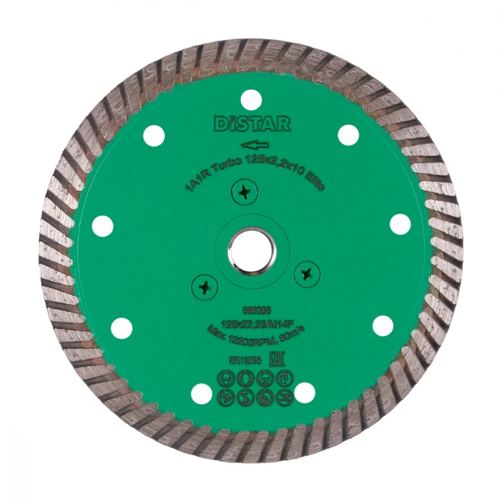 Диск алмазний відрізний Turbo 125 M14F Elite Distar 10179023011