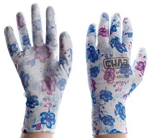 Рукавички з поліуретановим покриттям р8 (блакитні садові манжет) Сила (481243)