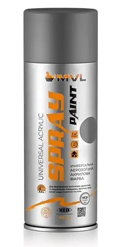 Фарба акрилова RAL 7011 Сіра глянець 400мл MVL (MV7011)