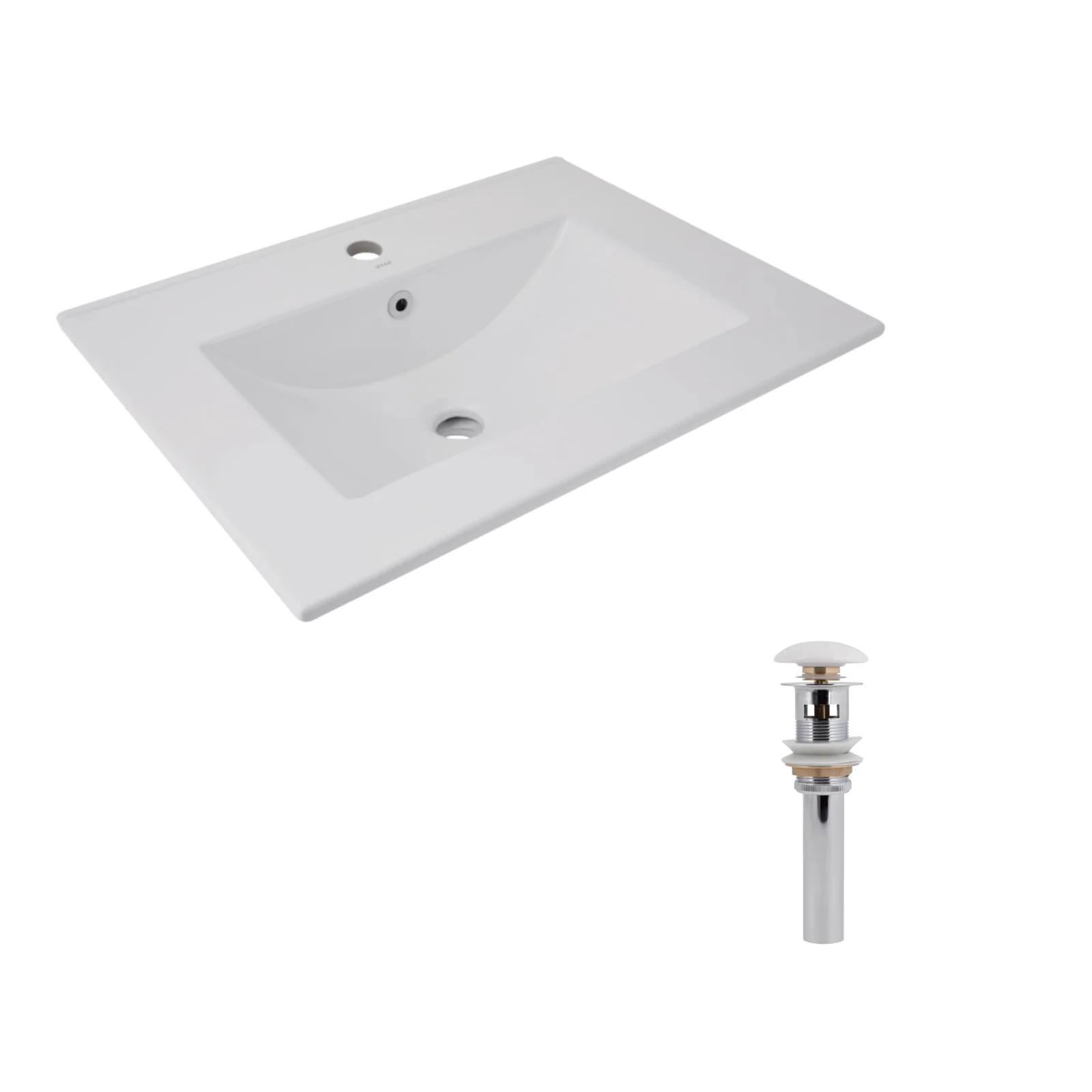 Раковина врезная мебельная прямоугольная Qtap Albatross 620x460x180 мм White с донным клапаном Pop-up PU02O