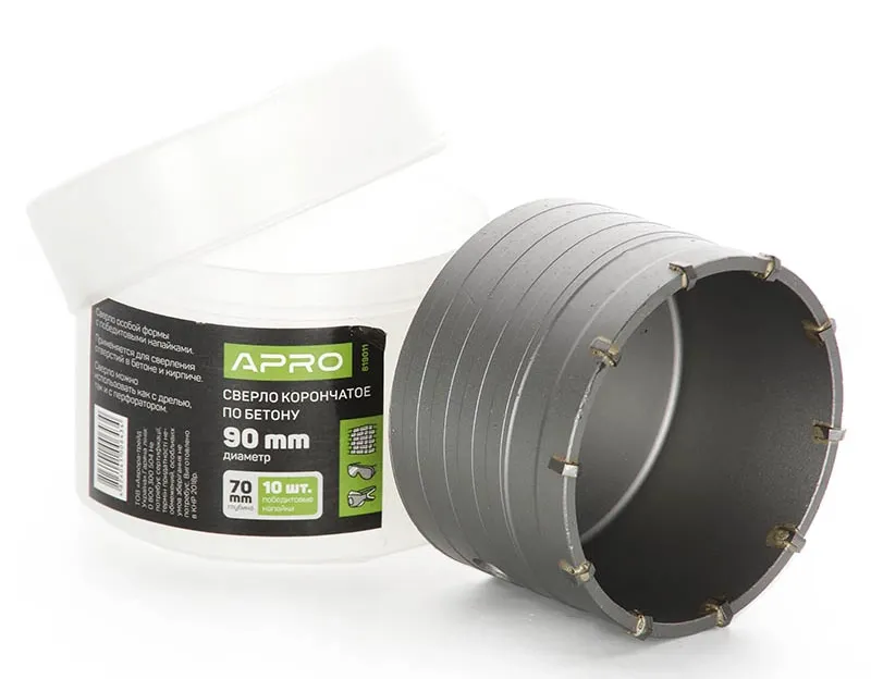 Сверло корончатое по бетону Apro Ø90 мм L70 мм Apro (819011)