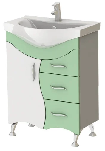 Тумба Ювента Бриз Б2-65 F з умивальником Vittoria 65 Салатовий