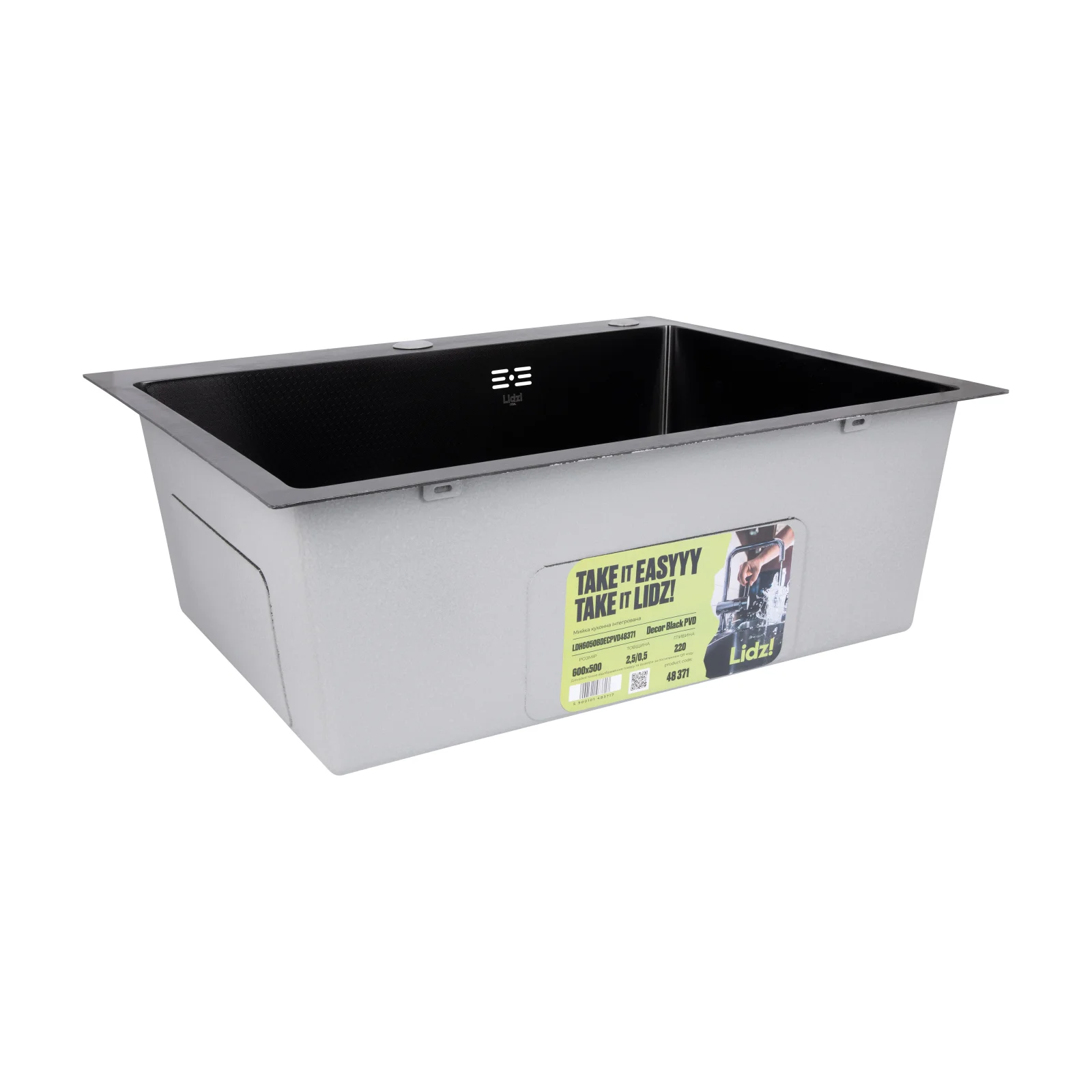 Кухонная мойка Lidz H6050HB 2,5/0,5 Decor Черный - фото 4